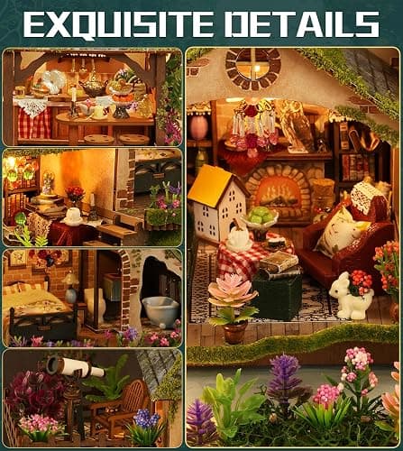 Spilay DIY Miniature House Kit, DIY Dollhouse Kit with Music Box, Forest Adventures 3D Wooden Puzzle Book Nook Kit for Adult, Bookshelf Decor&Gift for Birthday Halloween Christmas thumbnail 4