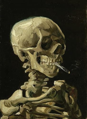 Palace Learning Vincent Van Gogh (Skull with Cigarette, 1885) Art Poster Print - 18 x 24 LAMINATED - Van Gogh Skeleton - Image 1