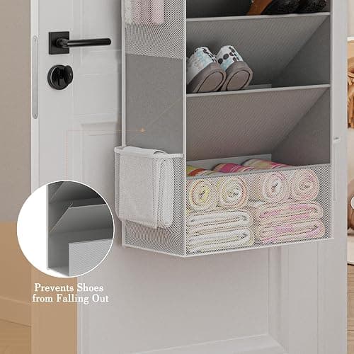 Criusia Shoe Organizer, Over the Door Shoe Organizer, Hanging Closet Shoe Storage with Large Deep Pockets, Fits 16–24 Pairs of Sneakers, Sandals, Boots, Gray thumbnail 7