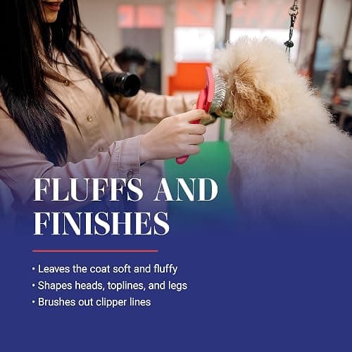 Chris Christensen Big G Dog Slicker Brush for Dogs (Goldendoodles, Labradoodles, Poodles), Groom Like a Professional, Fluff Detangle Style, Saves Time Energy, Coral, Large thumbnail 7