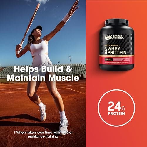 Optimum Nutrition Gold Standard 100% Whey Protein Powder, Delicious Strawberry, 5 Pound (Packaging May Vary) thumbnail 6