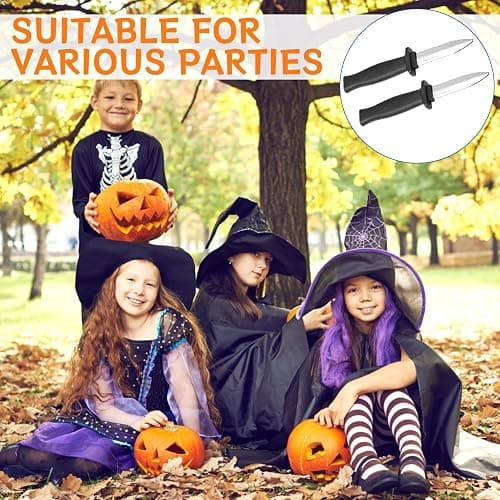 SRLWMYI 4 PCS Retractable Fake Knife Retractable Plastic Knife Toy Knife Gag Magic Toy Fake Dagger Halloween Joke Disappear Blade Trick for Playing Joke Prop Costume Disappearing Dagger thumbnail 6