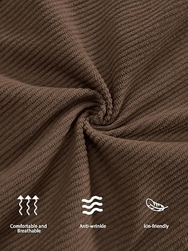 Hidkat Mens Corduroy Casual Pants Fashion Loose Fit Wide Leg Pants Straight Sweatpants Elastic Waist Drawstring thumbnail 4
