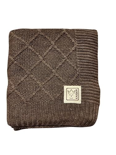 Kaiser 65217391 Wool - Babydecke Strick 100% Merino Wolle, atmungsaktive Babydecke, Ganzjährig, Neugeborene, Kinderwagendecke, Babyschalendecke, Fb. latté thumbnail 3