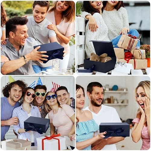 Geschenkbox,GeeRic Verpackungswelt Geschenk-Box mit Deckel 22 * 16 * 8.8cm Premium Geschenkbox mit Magnetverschluss und Geschenkband für Feiertage Hochzeit thumbnail 6