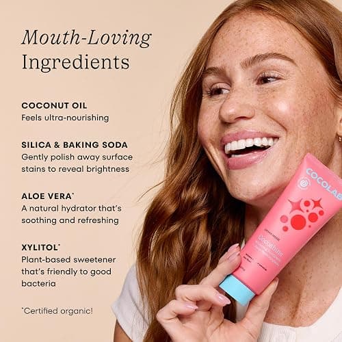 Cocoshine Teeth Whitening Toothpaste by Cocolab, Nano-Hydroxyapatite Toothpaste, Non-Fluoride with Xylitol and Coconut Oil, Gently Formulated for Sensitive Teeth, Adults and Kids, Lychee Breeze, 4 Oz thumbnail 7