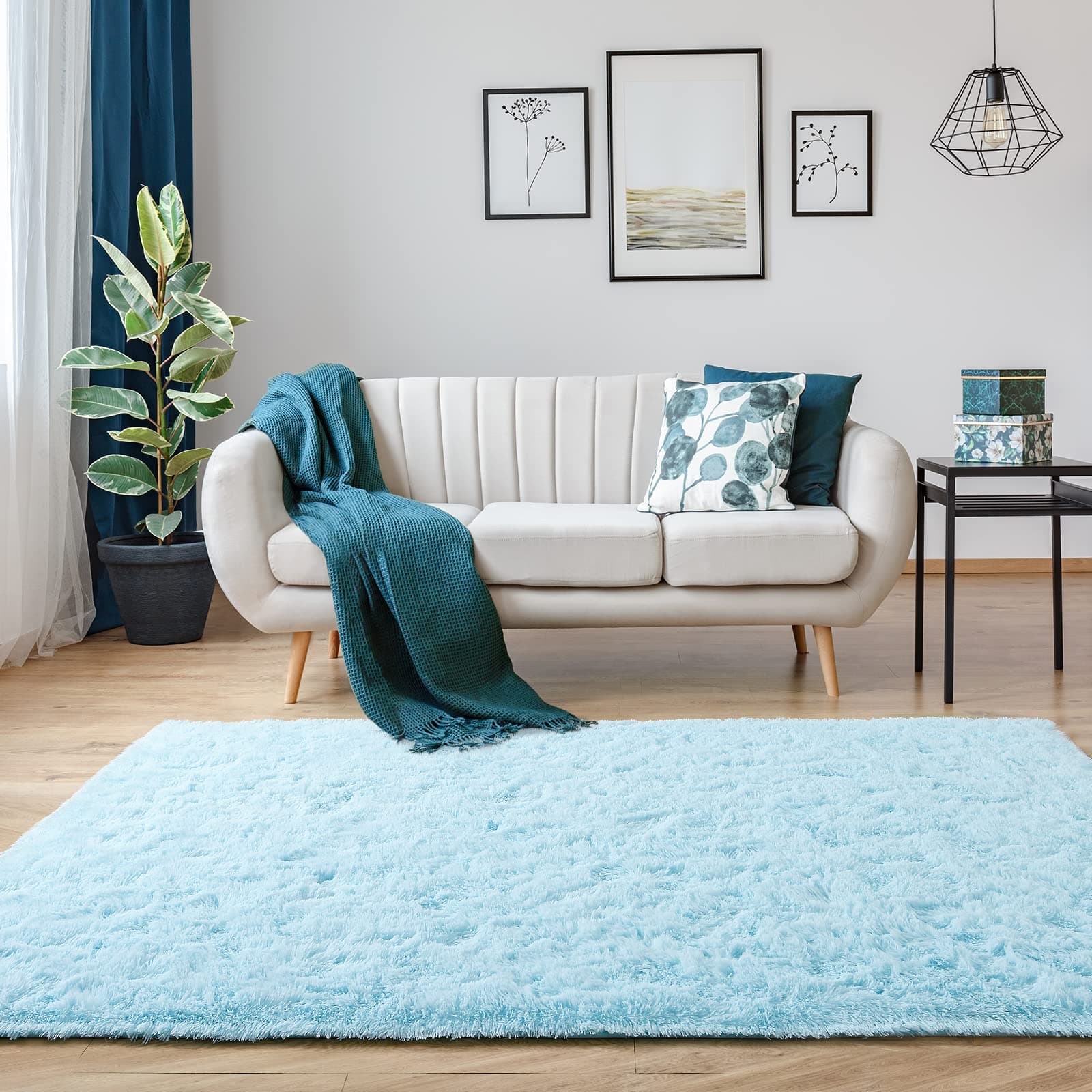 Kelarea Area Rug for Living Room, 3x5 Non-Slip Light Blue Rug Fluffy Soft Shag Rugs, Fuzzy Shaggy Plush Carpet for Bedroom, Nursery Rooms, Home Dorm thumbnail 6