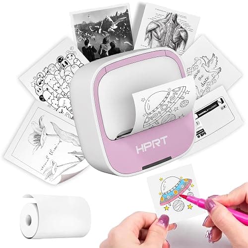 HPRT Sticker Printer, S1 Mini Portable Thermal Inkless Label Printer Pink | Sticker Maker with Bluetooth Stable Connection & for Notes, Journal, Home, Office, Kids, DIY Free App with Multiple Templates - Image 1