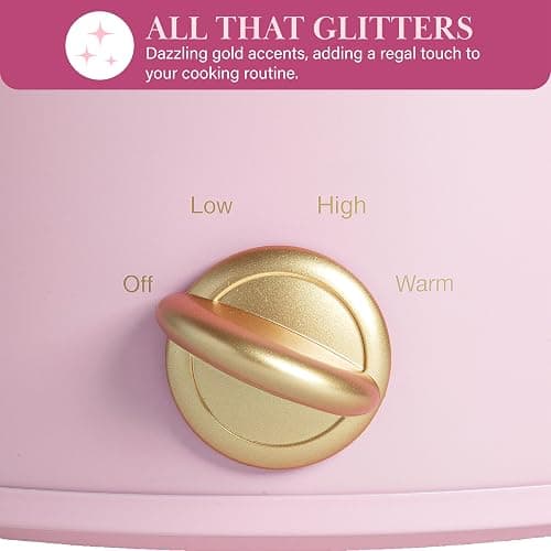 Paris Hilton 3.5-Quart Manual Slow Cooker, Features Three Settings (Low, High, Warm), Naturally Nonstick and Dishwasher Safe Stoneware Insert, Family Sized Capacity, Pink thumbnail 7