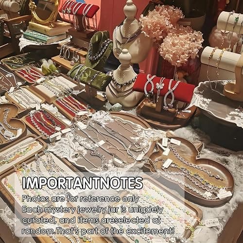 Mystery Jewelry Jar Set, 30+piece Mixed Surprise Jewelry Box for Women, Gift Set including necklace, earrings, ring, and bracelet – a unique birthday gift for her. thumbnail 4