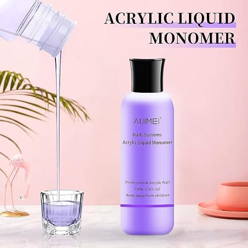 AIJIMEI Acrylic Nail Liquid Monomer 75ml/2.5fl.oz, Acrylic Nail Monomer Liquid Nail Extension Nail System thumbnail 3