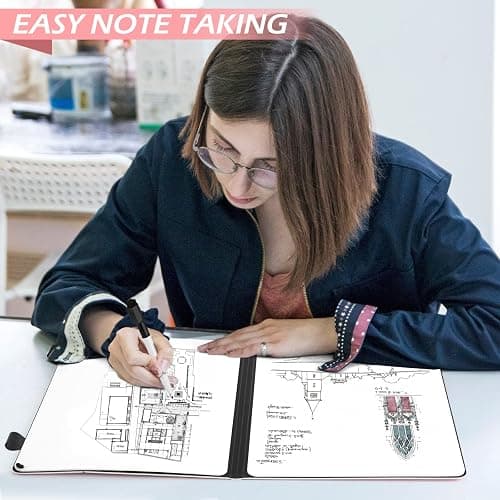 Mini Whiteboard 12"x9" Small White Board Dry Erase, Erasable Notebook Foldable Desk Whiteboard Holder Dry Erase Board, Office, Home, Travel, School, Portable (Pink) thumbnail 6