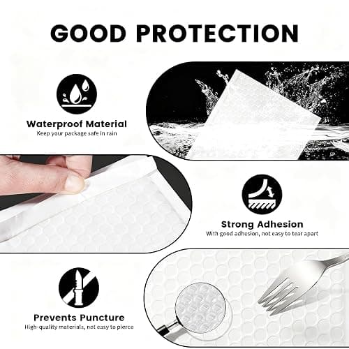 Alilmein 4×8" Inch Bubble Mailers 100 Pack Small Bubble Mailers Waterproof Padded Envelopes Self Seal Adhesive Shipping Bags for Mailing Cards Jewelry Makeup and Small Business Packaging thumbnail 4