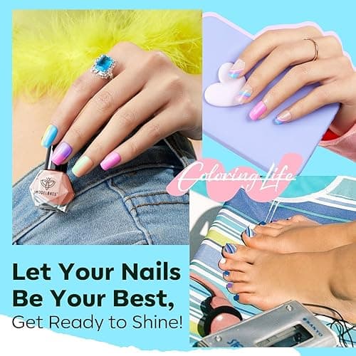 modelones Nail Polish Set, 6 Colors 2025 Summer Macaron Pastel Nail Polish Soft Pink Purple Blue Green Orange Quick Dry Nail Polish Kit Salon Home DIY Manicure Kit Gift For Women Girl - A07-Macaron thumbnail 5