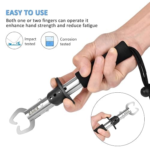 ZACX Fish Lip Gripper Pliers - Upgraded Muti-Function Hook Remover and Split Ring Pliers for Fly Fishing, Ice Fishing, Fishing Gear - Gift for Men (Package B) thumbnail 5