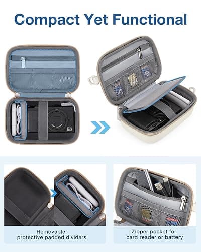 BAGSMART Digital Camera Case, Protective & Lightweight Camera Case with 2 Carrying Ways, Waterproof & Shockproof Small Camera Bag for Canon PowerShot G7X Mark II/III/Sony DSCW800/DSCW830 - Camel thumbnail 4