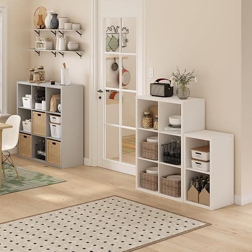 Furinno CUBICLE Book Shelf, 6-Cube Bookshelf, Extra Thick Frame Horizontally & Vertically Reversible Bookcase with Open Back, 14.6" x 44" x 30", for Living Room, Bedroom, Home Office, White thumbnail 4