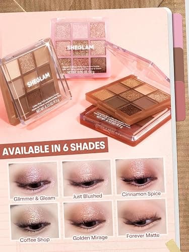 SHEGLAM Eyeshadow Palette 9-Color Ultra-pigmented Shimmer & Matte Shades, Vegan & Cruelty-free-Just Blushed thumbnail 2