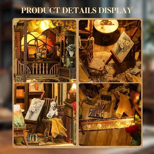 Book Nook Kits for Adults: LUMYCE Book Nook Kit Model Kits Craft Kits for Adults - DIY Miniature House Kit for Bookshelf Booknook Tiny House with Sensor Led Light thumbnail 6