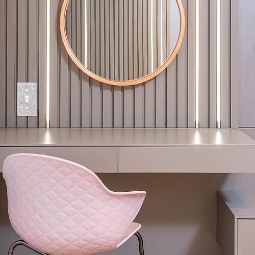 Wall Plate Light Switch Cover, Standard Size 4.50" x 2.76", Dengduoduo Silver Rhinestones Bling Decorative Wall Plate Light Switch Outlet Cover for Bedroom Accessories Home Decor (Single Gang Toggle) thumbnail 6
