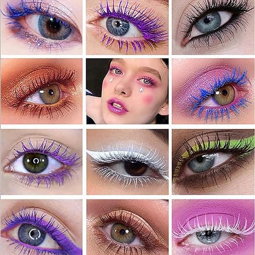 Joyeee Coloured Mascara, 12 Colors Colorful Mascara Set, Rainbow Waterproof Mascara 3D Fiber Lash Mascara Volume Eyelash, Charming Natural Eye Makeup thumbnail 3