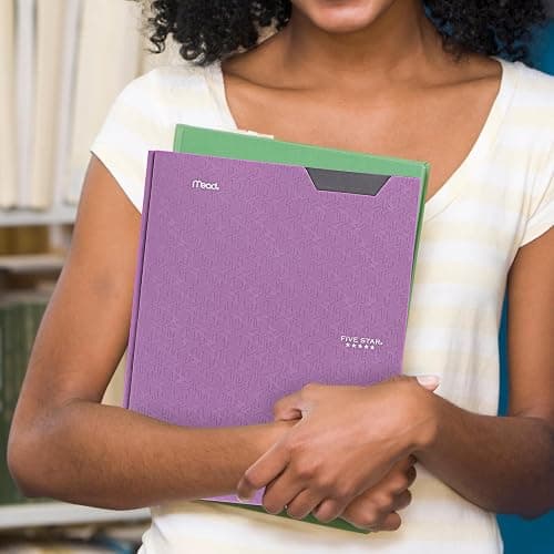 Five Star 2-Pocket Folder, Plastic Folder with Stay-Put Tabs and Prong Fasteners, Holds 8-1/2" x 11" Paper, Amethyst Purple (38750) thumbnail 8