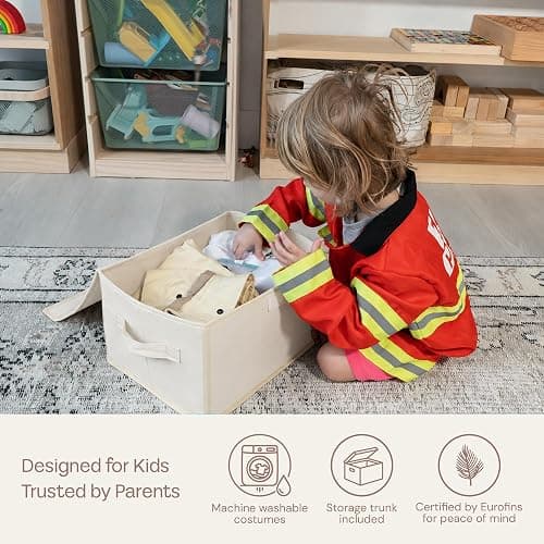 5-1 Kids Dress Up Clothes & Pretend Play Costumes for Ages 3-7 | Cute Role Play Dress Up Costumes for Boys & Girls with Matching Accessories & Storage Trunk thumbnail 7