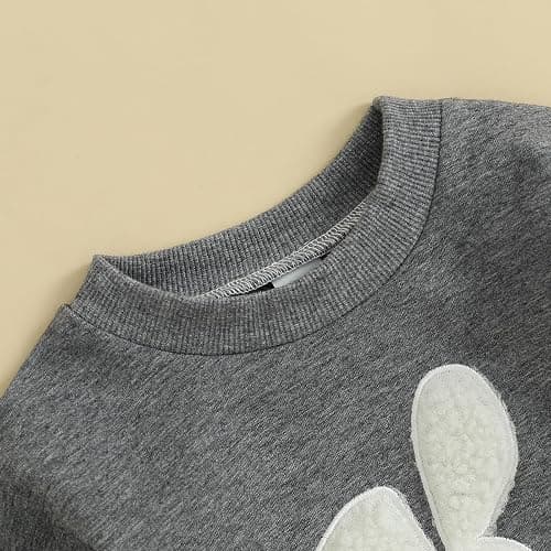 VISGOGO Newborn Infant Baby Boy Girls Oversized Romper Little Dude Sweater Onesie Coming Home Outfit Neutral Clothes - 0-6 Months - Grey-rabbit thumbnail 5