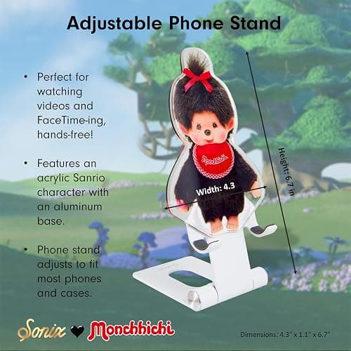 Sonix x Monchhichi Character Phone Stand | Adjustable Cell Phone Holder, Desk Stand, Dock | Monchhichi Girl thumbnail 5