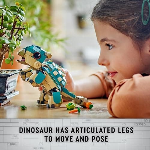 LEGO Jurassic World Baby Bumpy: Ankylosaurus Dinosaur Toy for Camp Cretaceous Fans and Kids Aged 7 Plus, Fun Build-a-Dinosaur Jurassic Park Toy for Boys and Girls, Animal Playset, 76962 thumbnail 2