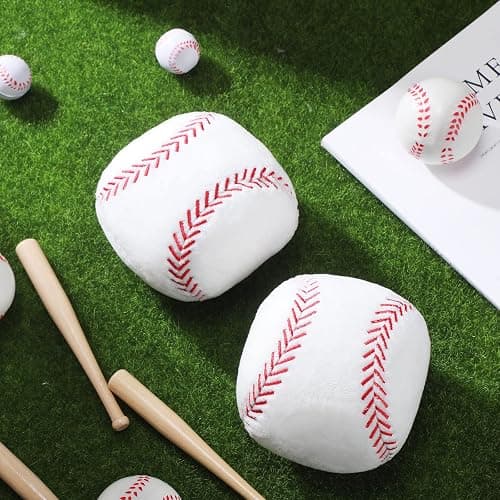HyDren 2 Pcs Stuffed Baseball Plush Ball - 4.7 Inch Small Soft Plush Baseball Toy Fluffy Baseballs Soft Stuffed Sports Balls for Baby Kids Boys Girls Bedroom Nursery Decoration Christmas Birthday Gift thumbnail 7
