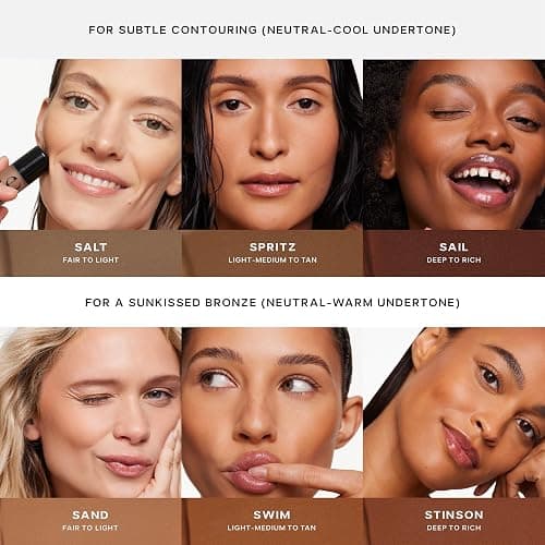 Saie Dew Bronze - Hydrating Liquid Bronzer Stick For a Sun Kissed Glow - Liquid Contour Stick Infused with Nourishing Skin Care Ingredients - Sculpted Face Makeup Essential - Salt (0.4 oz) thumbnail 6