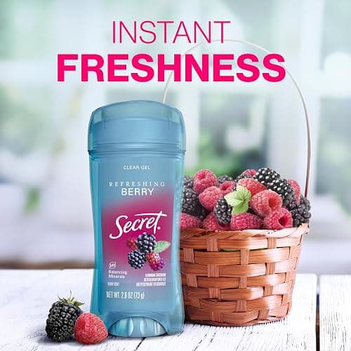 Secret Fresh Antiperspirant Deodorant for Women, 72hr Breathable Sweat & Odor Protection, Instant Freshness & Gentle, PH Balancing Minerals, Clear Gel, Refreshing Berry Scent, 2.6 oz (Pack of 2) thumbnail 5
