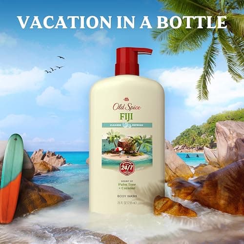 Old Spice Body Wash for Men, 24/7 Shower Fresh with Lasting Scent, Cleanse & Refresh, Gentle on Skin, Vitamin B3, Fiji with Palm Tree + Coconut Scent, 25 oz (Pack of 4) thumbnail 7