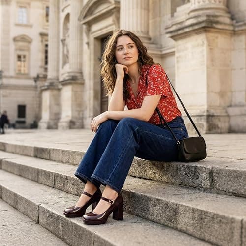Marc Ford Mary Jane Heels Pumps Shoes Women Platform Chunky Block Heels | Square Toe, Closed Toe, Wedding, Adjustable Ankle Strap, Buckle, Vacation, Dress Shoes, Comfortable thumbnail 6