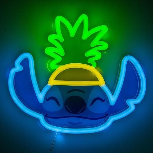 Paladone Lilo & Stitch Pineapple LED Neon Wall Light, Officially Licensed Disney Lamp with Power Cord for Home, Bedroom, Living Space, Gift for Movie Fans thumbnail 3