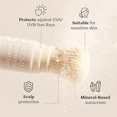 Roe Wellness- SPF 50 Powder Sunscreen Mineral-Based, Non-Toxic Brush-on For Kids, Adults & Babies | For Scalp, Face & Body (Reef Safe) thumbnail 6