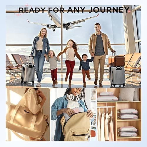 10 Set Compression Packing Cubes for Travel Essentials,Compressible Expandable Packing Cubes for Suitcase,OlarHike Luggage Organizer Bags for Travel,Handy Helper for Organizing Clothes(Pink) - 06-Pink thumbnail 8