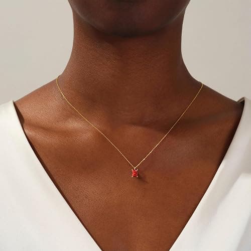 Eaciy Christmas Gifts for Grandkids Teen Girls - 18K Gold Plated Birthstone Necklace Stocking Stuffer for Teen Girls Birthday Gifts for 5 6 7 8 9 10 11 Year Old Girl thumbnail 2