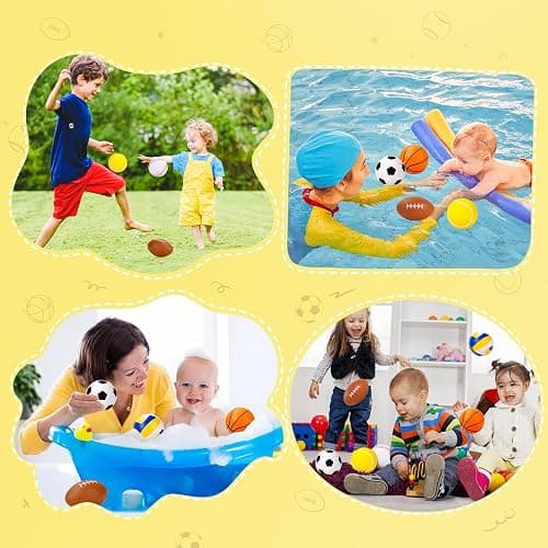 Innotoys Balls for Toddlers Babies, Soft Baby Toys, 6 Pack 3.5" Foam Balls Kids Sports Set, Small Soccer Basketball Baseball Football Volleyball Tennis, Indoor Outdoor Toys Games Gifts for Boys Girls thumbnail 4
