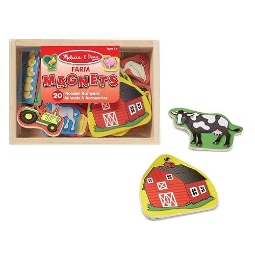 Melissa & Doug 20 Wooden Farm Magnets in a Box - Image 1