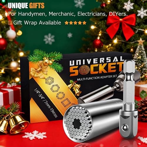 Stocking Stuffers for Men Super Universal Socket Tools Gifts for Men, Grip Set with Power Drill Adapter Cool Stuff Gadgets Present Ideas Gifts for Dad Husband Him Adults Mens Gifts Christmas for Women thumbnail 3