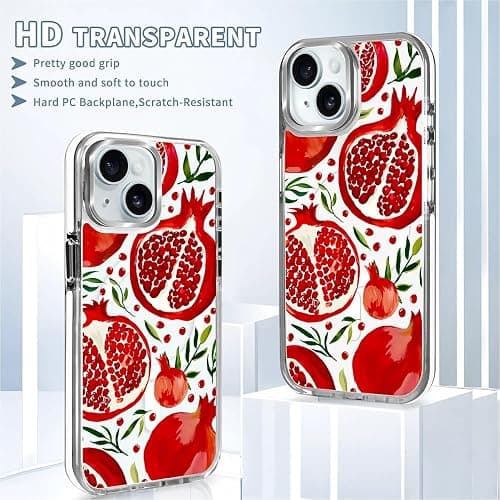 Case for iPhone 15,Fresh Pomegranate Clear Cases,Compatible with MagSafe,Slim Shockproof Magnetic Phone Sleeve Case for Girls Man,Scratch-Resistant Back ﻿ thumbnail 7
