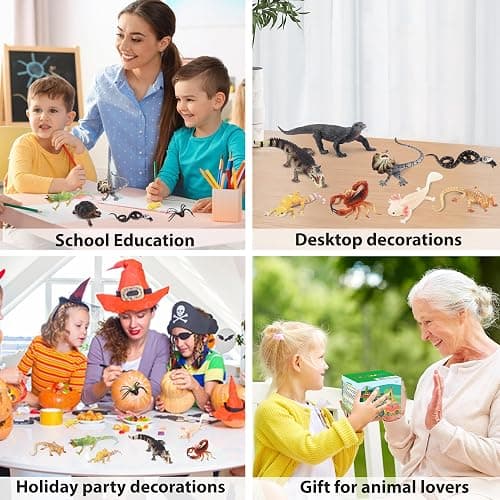 Toymany Reptile Animal Figurine Toys Set, 12 PCS Halloween Desert Amphibians Animal Figures with Komodo Dragon Lizard Snake Chameleon Rainforest Cold Blooded Animals Figures Party Favor for Kids thumbnail 8