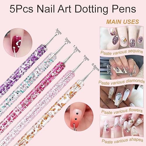 MYR 34Pcs Nail Art Brushes, Nail Art Brush Set, Nail Art Tools, including Nail Design Brushes, Nail Dotting Tool, Nail Drawing Pens, Nail Brush Brackets, Nail Nano Polishing Rubs thumbnail 4