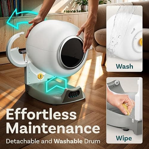 Self Cleaning Litter Box, Automatic Cat Litter Box Self Cleaning for Multiple Cats, Robot Automatic Litter Box Scoop Free Covered Ultra Cleaning -Odor Removal -APP Control Litter Box (Pack of 3 Bags) - Gray Bundle 3 Pack thumbnail 7