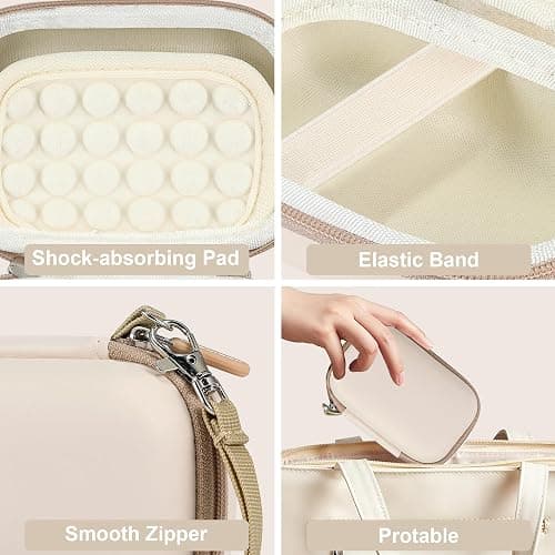 Leayjeen Digitalkamera Tasche kompatibel mit Umipyiza/YLSHGXFC/Umipyiza/CAMKORY/AOREGRE/Duluvulu/Kodak/Nicamery, Fotokamera Tasche, Eva-Hartschalendesign (nur Hülle) weiß thumbnail 3