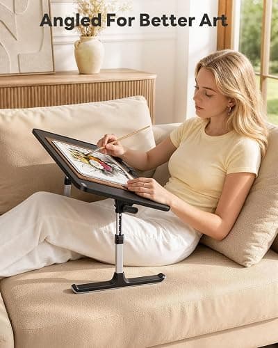 SAIJI Height & Angle Adjustable Lap Desk Laptop Stand for Bed | LightWeight Foldable Portable Laptop Table for Couch Sofa Chair Floor thumbnail 3