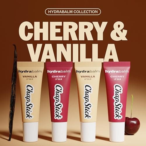 ChapStick HydraBalm Cherry & Vanilla Flavored Lip Balm Tubes, 4-Pack | 0.35 oz each, Ultra Hydrating Formula Made with Jojoba Oil & Shea Butter for 24 Hour Moisture that Repairs Severely Dry Lips thumbnail 2