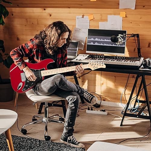 GLARRY Full Size Electric Guitar for Music Lover Beginner with 20W Amp and Accessories Pack Guitar Bag (RED, 39" Right Handed) thumbnail 7